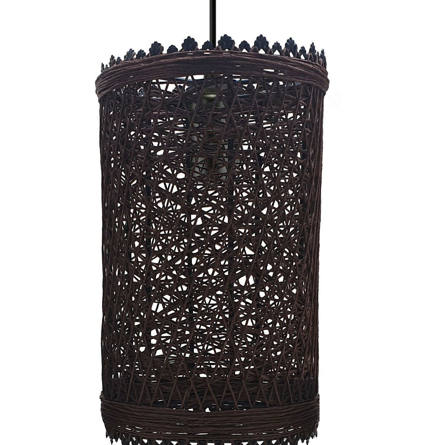 Modern Pendant Light Rattan Wicker Basket Ceiling Pendant Light