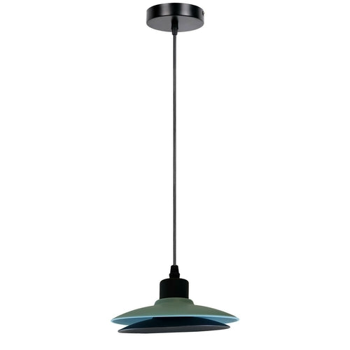 Double Shade Black And Blue Ceiling Hanging Pendant Light