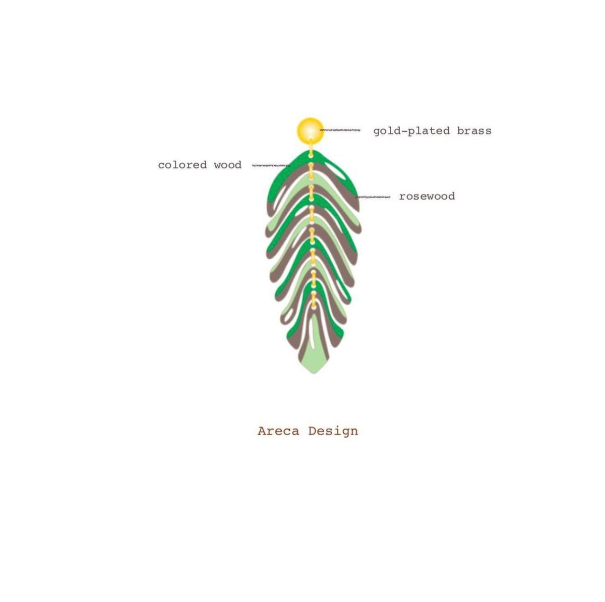 Areca Reclaimed Rosewood Palm Leaf Earrings product view