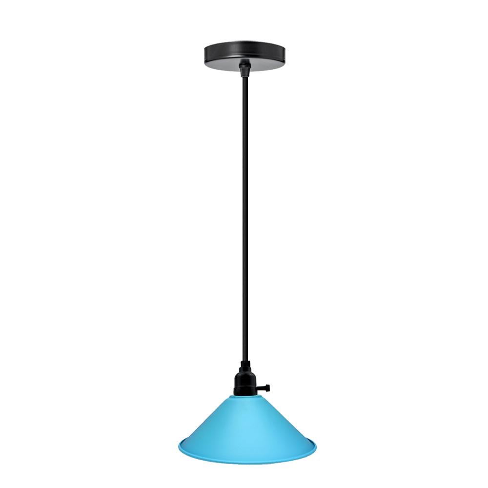 Blue Pendant Modern Flat Ceiling Light Lampshade