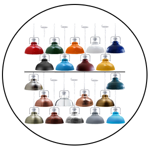 Pendant Barn Light with Chain Indoor Lighting Various Colours