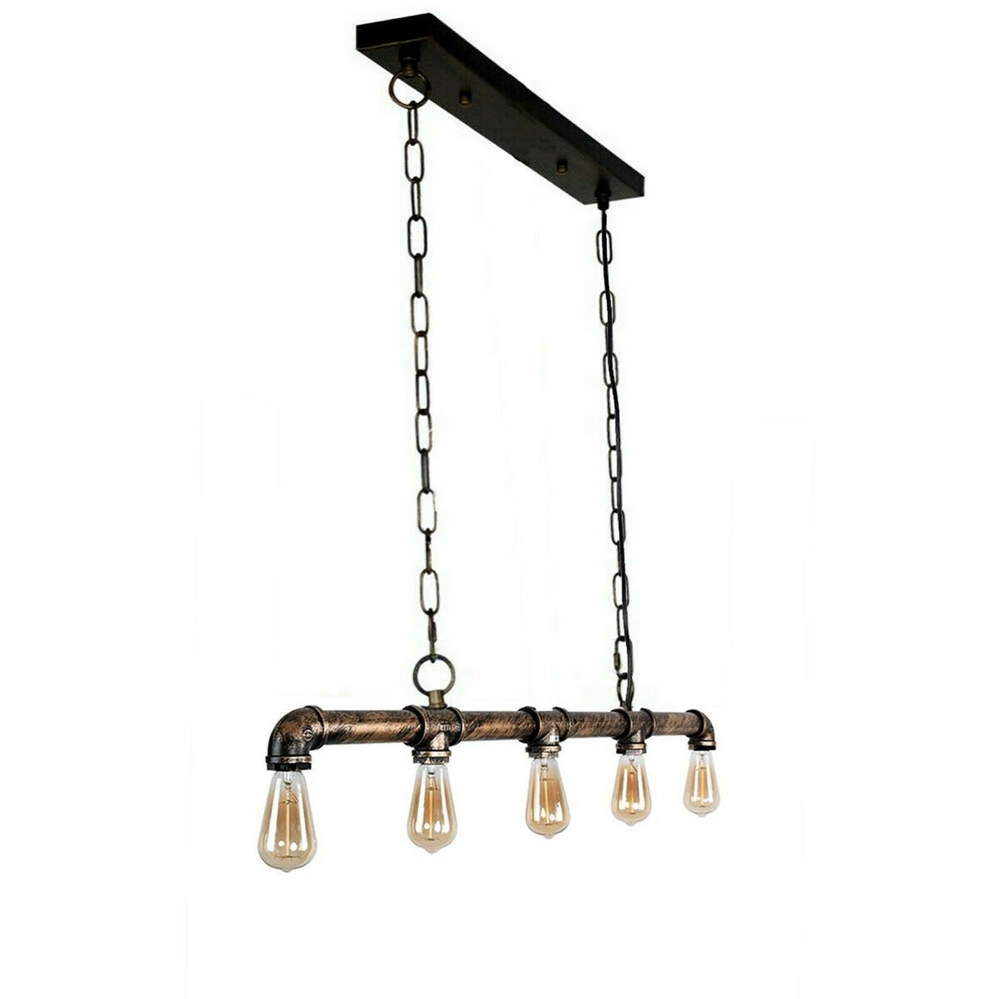 Gable Industrial 5 Bulb Water Pipe Pendant Light