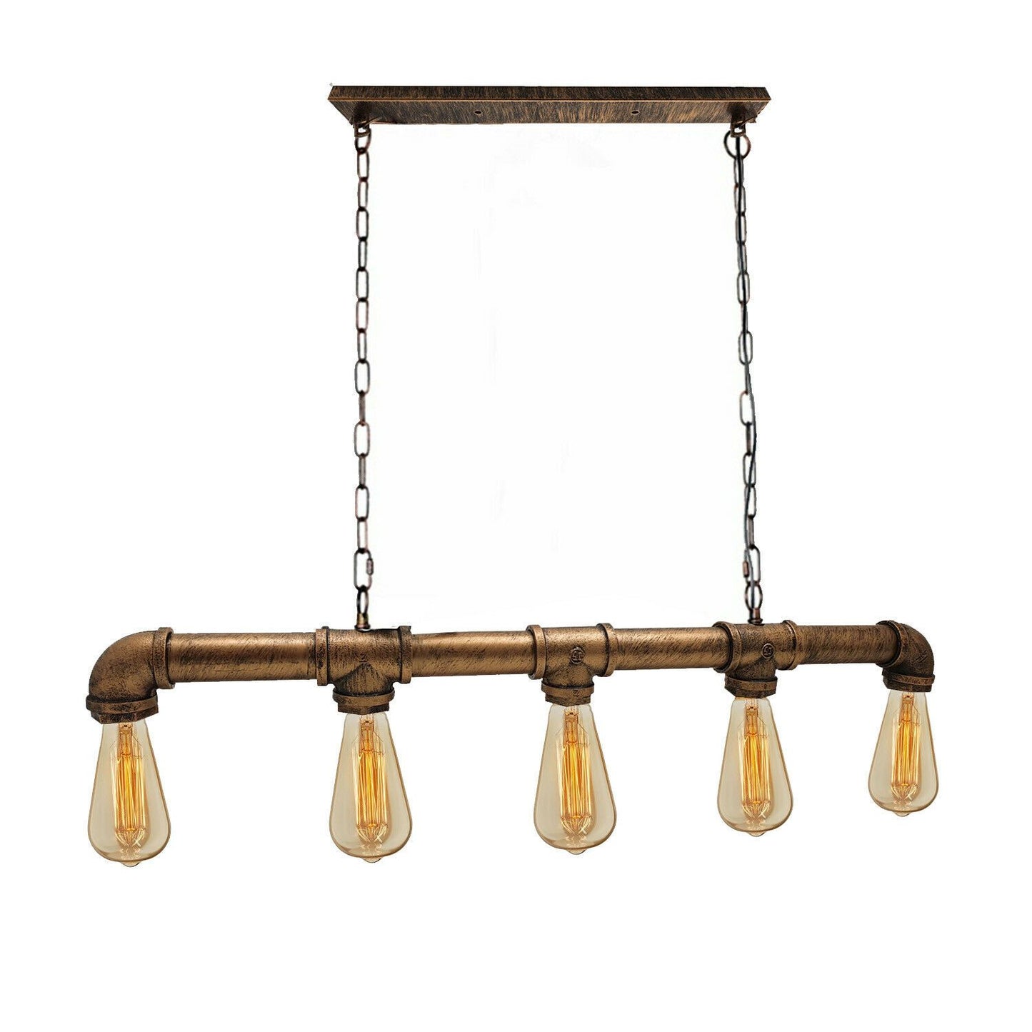 Gable Industrial 5 Bulb Water Pipe Pendant Light
