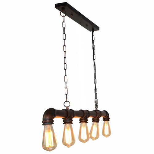 Gable Industrial 5 Bulb Water Pipe Pendant Light