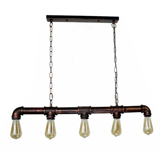 Gable Industrial 5 Bulb Water Pipe Pendant Light