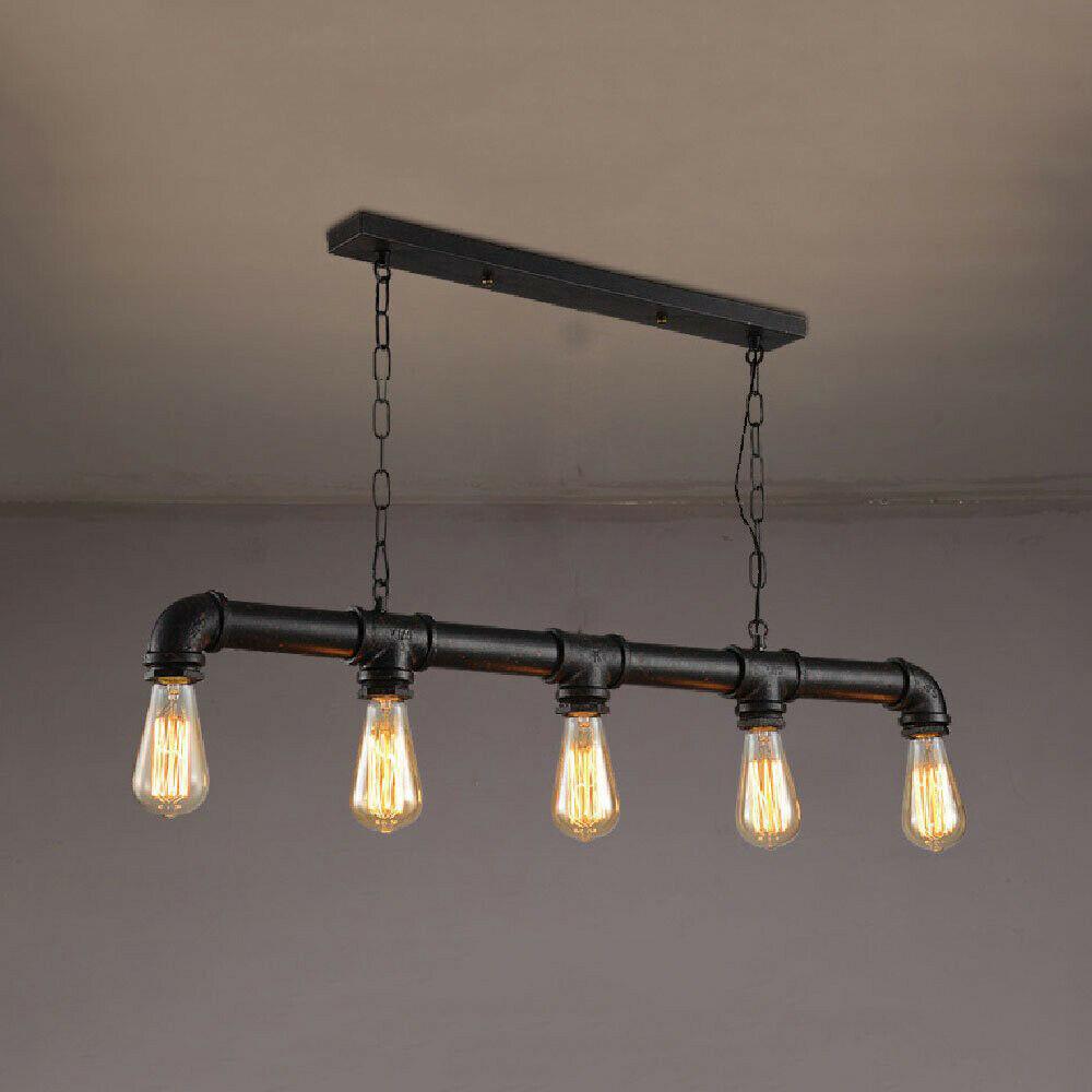 Gable Industrial 5 Bulb Water Pipe Pendant Light