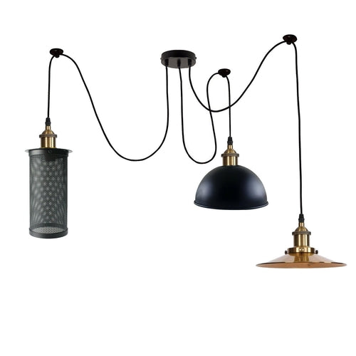 Retro Ceiling Spider Light with 2M Length