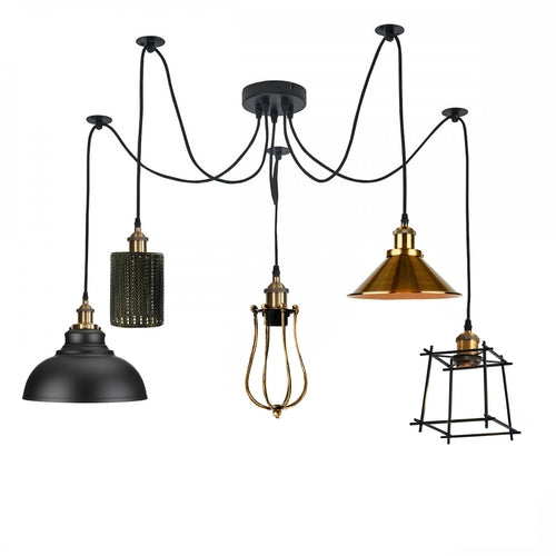 Retro Ceiling Spider Light with 2M Length