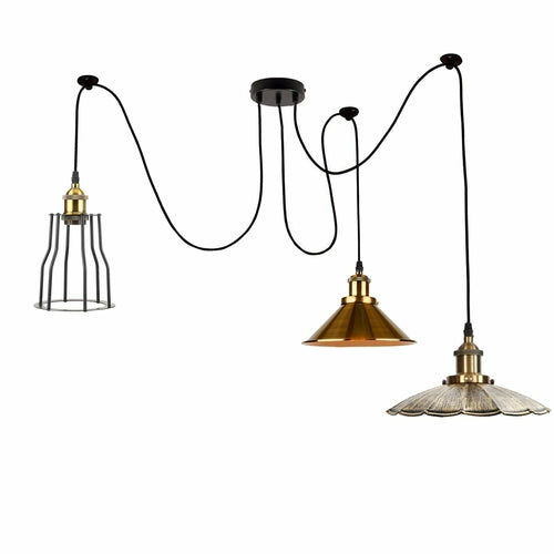 Retro Ceiling Spider Light with 2M Length