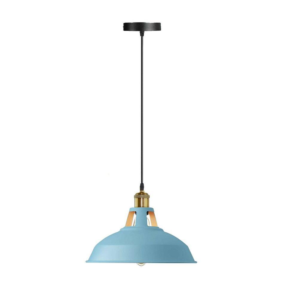 Industrial Blue Metal Pendant Light