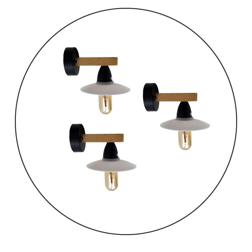 3 Pack Vintage Lamp Retro Wall Light White Lamp Fixtures