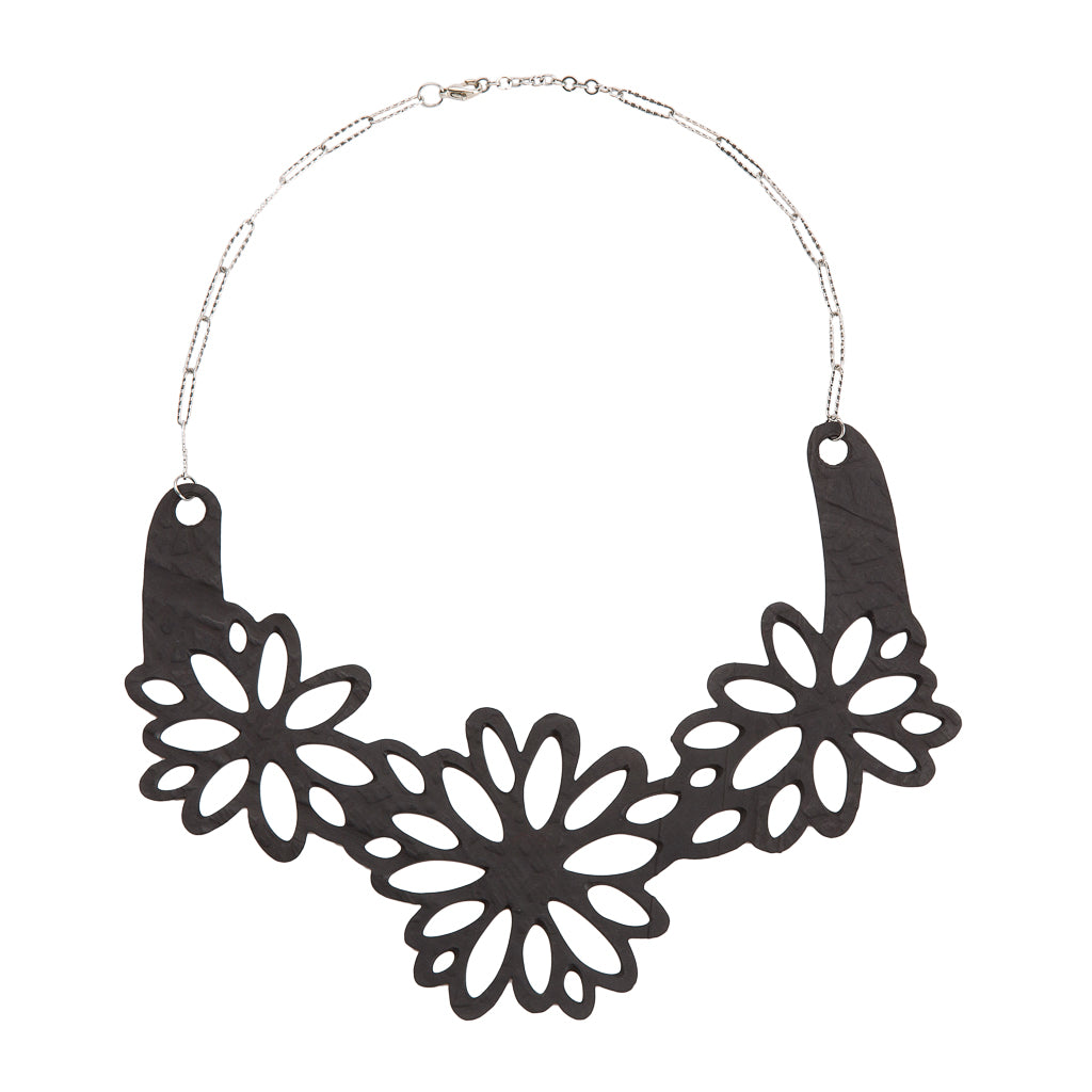 Dahlia Recycled Rubber Flower Necklace