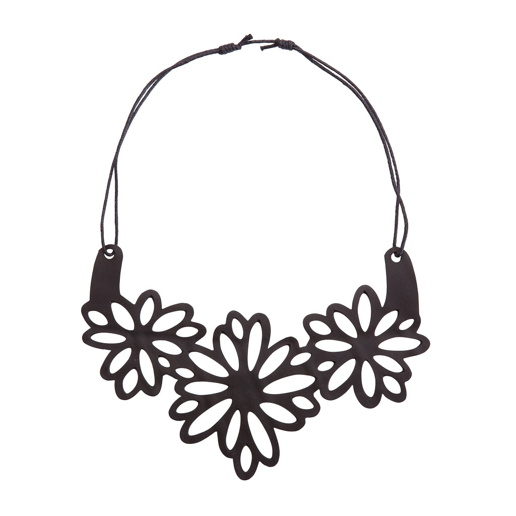 Dahlia Recycled Rubber Flower Necklace product view