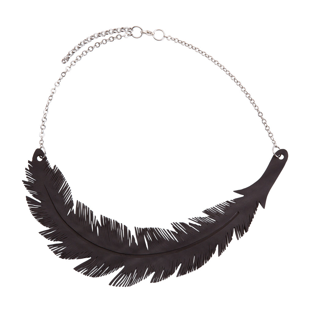 Angel Feather Rubber Necklace