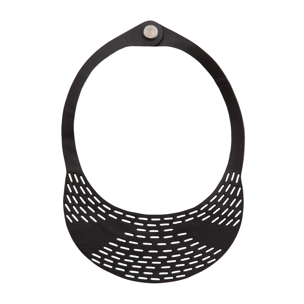 Cipher Recycled Rubber Cutwork Necklace