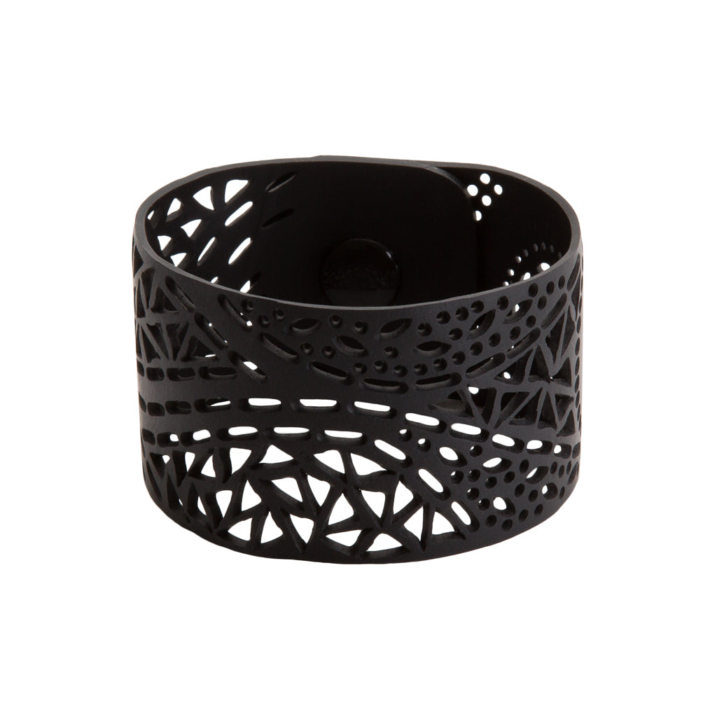 Kiki Recycled Rubber Cutwork Cuff