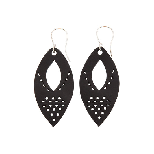 Unique Nouveau Recycled Rubber Earrings