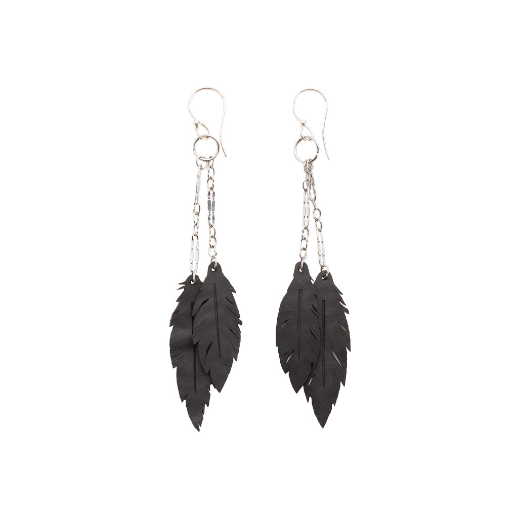 Night Flight Feather Earrings