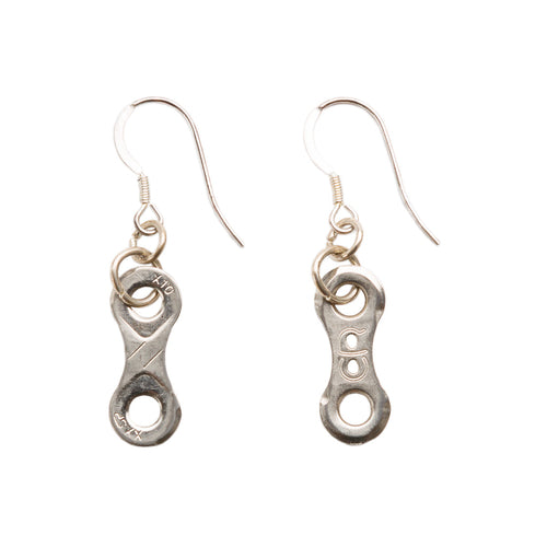 Lone Rider Recycled Bike Chain Drop Earrings product view
