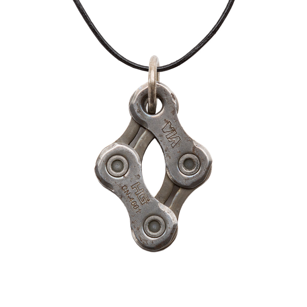 Diamond Recycled Bike Chain Necklace