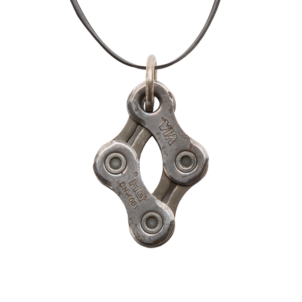 Diamond Recycled Bike Chain Necklace product view