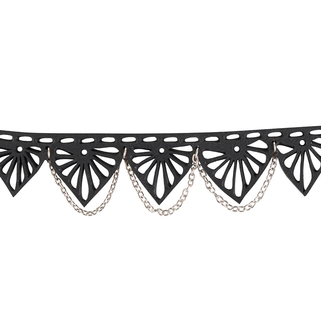 Florence black recycled rubber choker close up