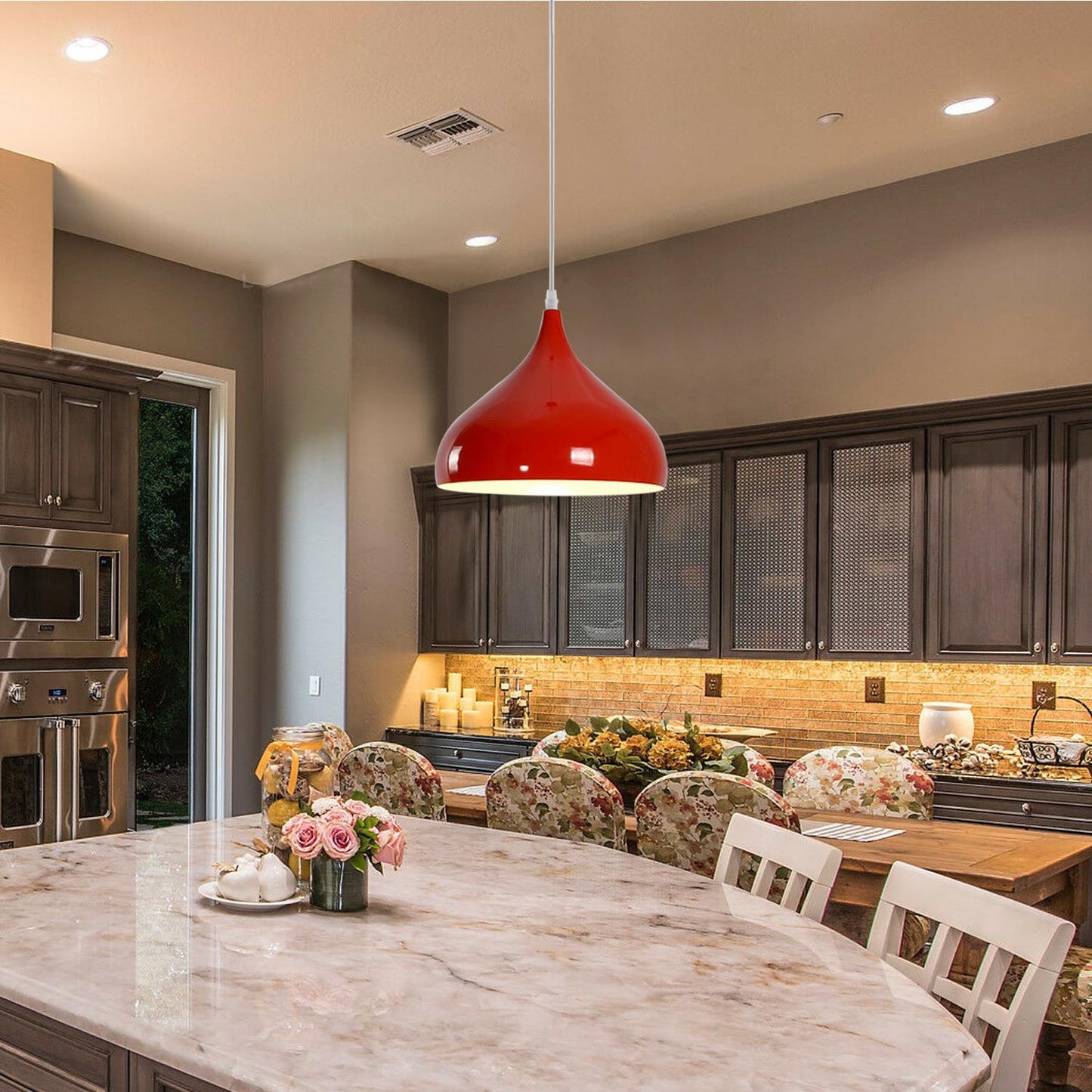 Red Retro Bedroom and Kitchen Pendant Light Shades