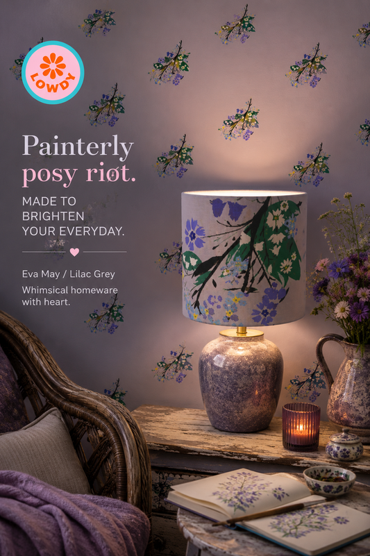 Posy Riot - Eva May - Lampshade - Bold - Lilac Grey