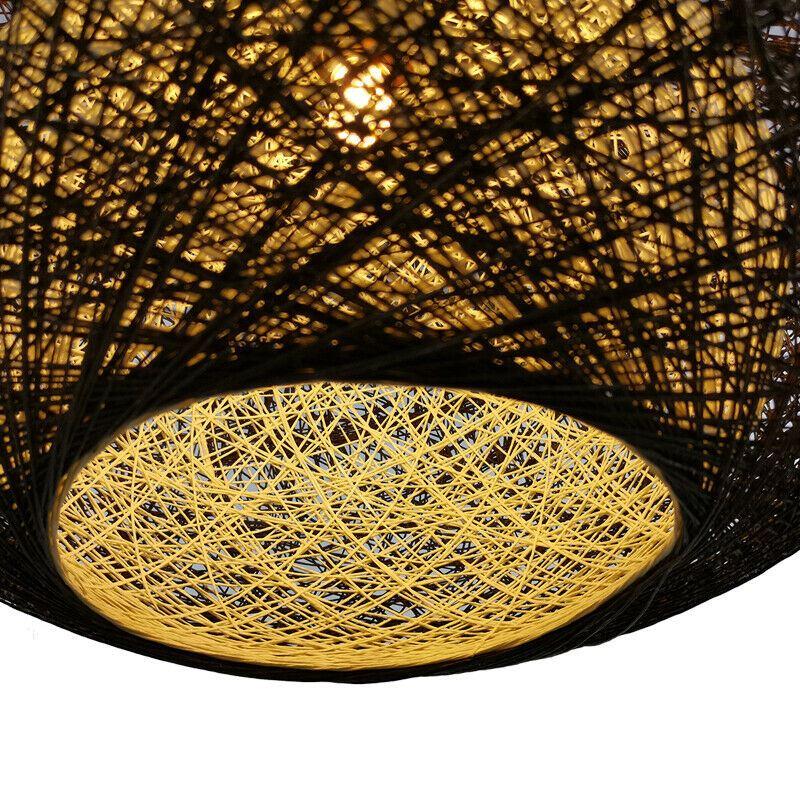 Rattan Ceiling Light lamp Hanging Hemp Rope Pendant Lamp Shade