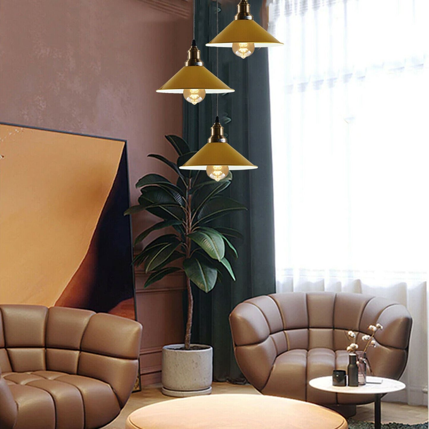 3 Pendant Light Fixture Brass Over the Kitchen Island