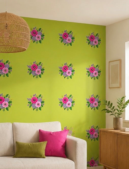 Posy Riot - Statement Wallpaper - Rose Eleanor - Apple
