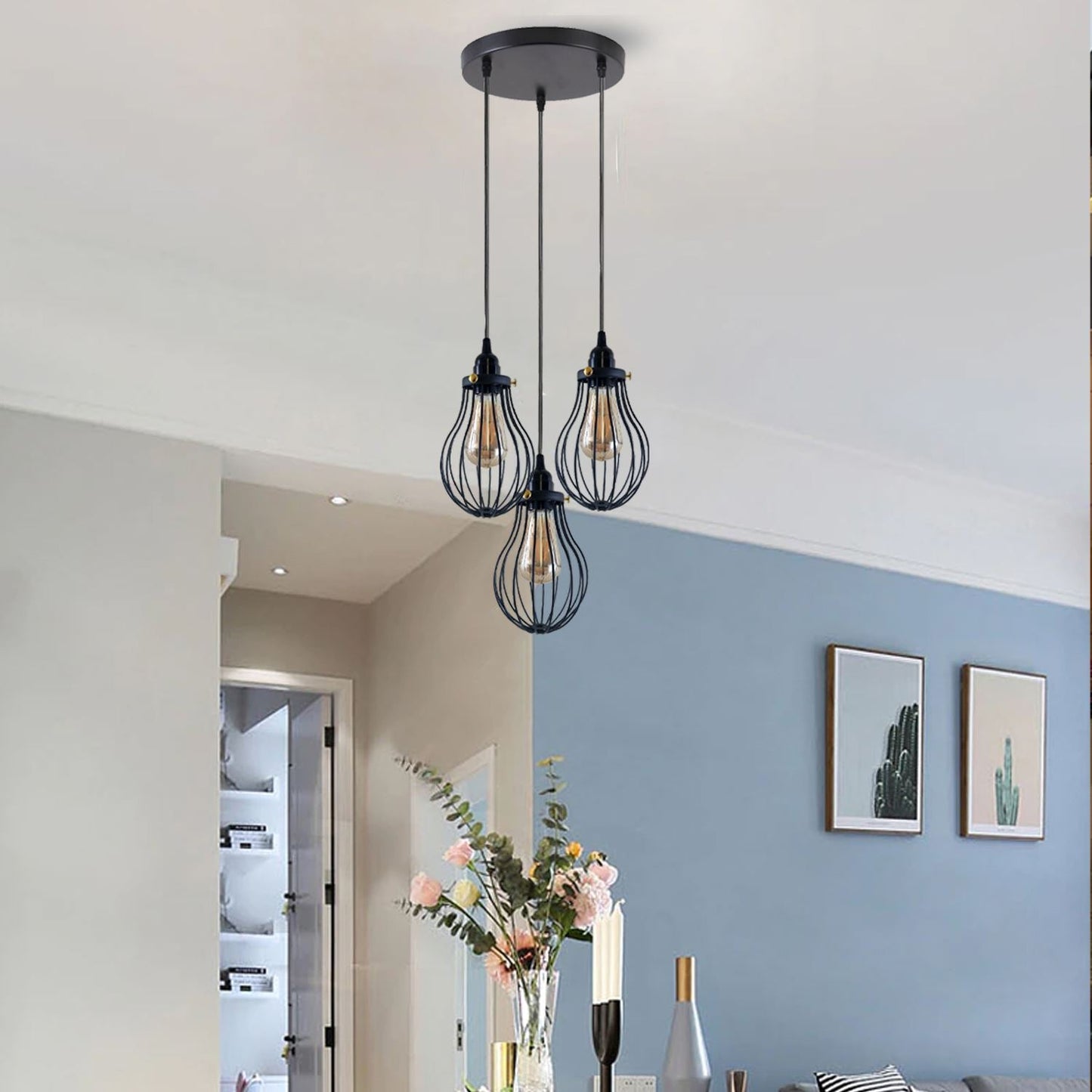 Driftline Black Cage Pendant Light E27 Collection