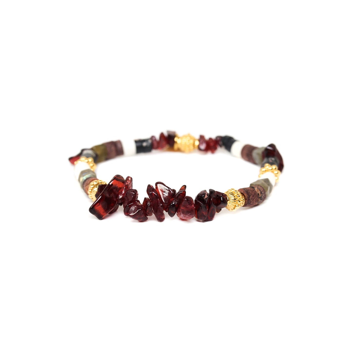 Franck Herval Kara Stretch Bracelet With Garnet And Labradorite