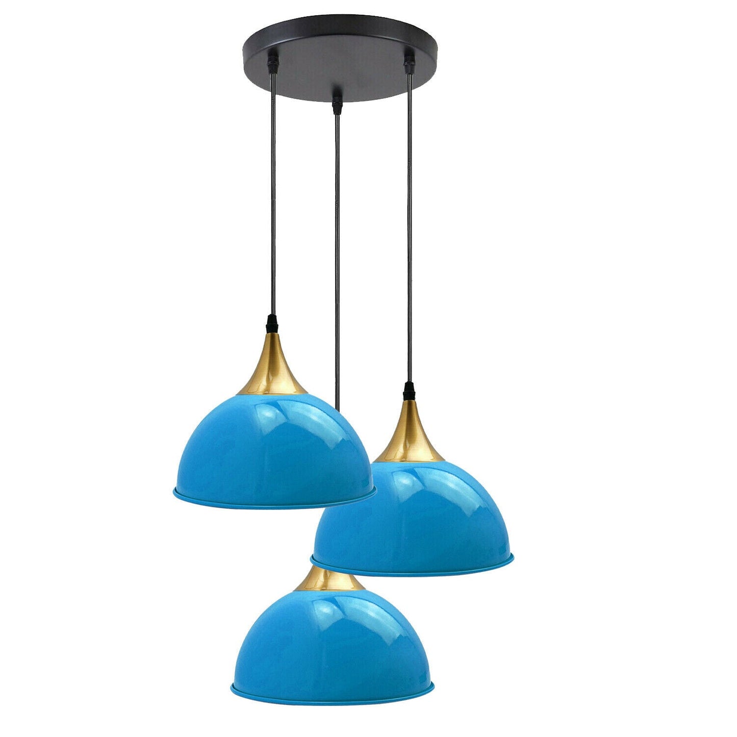 Blue 3 Way Vintage Industrial Metal Lampshade Modern Hanging Retro