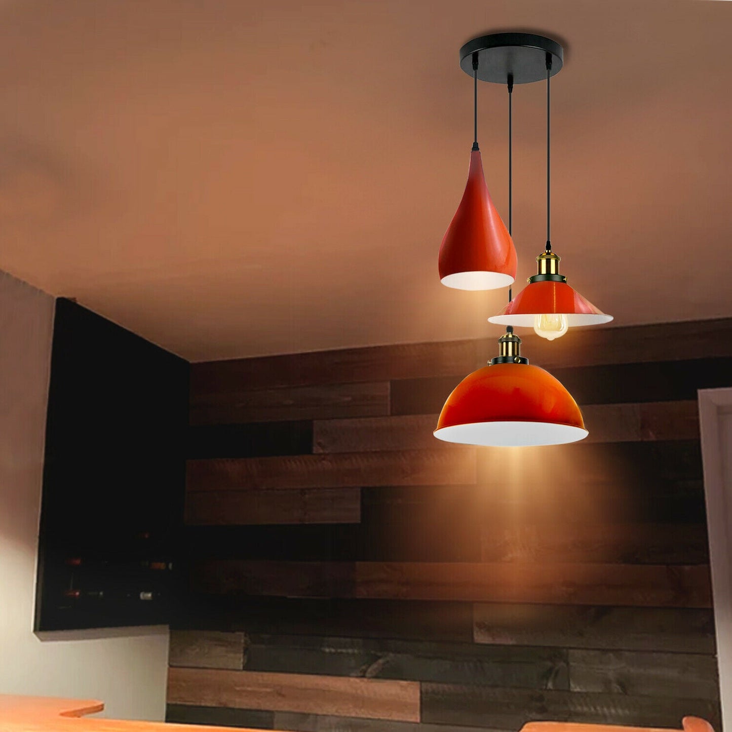 Autumn Glow up 3 Head Pendant Metal Hanging Ceiling Light