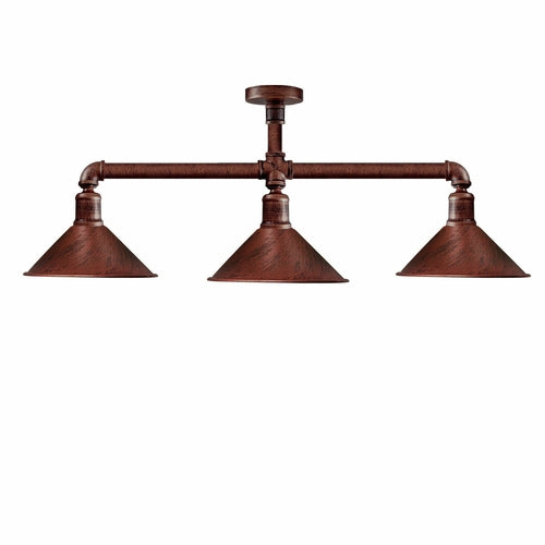 Ceiling Light Retro Vintage Industrial Flush Mount Rustic Red Pipe