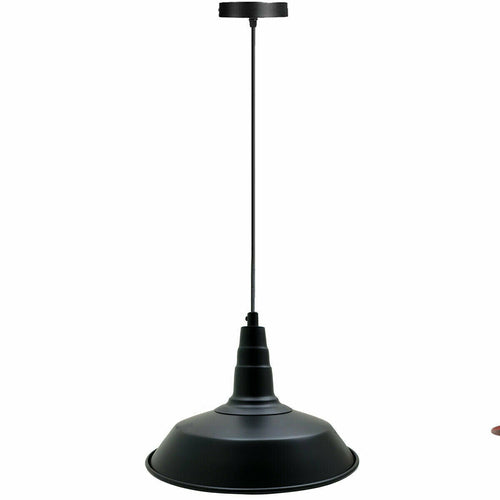 Industrial Matte Black Pendant Lighting Shade Bowl Shape Metal