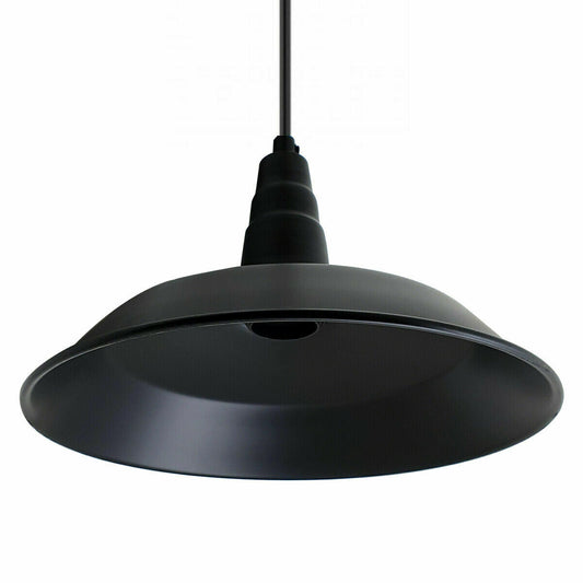 Industrial Matte Black Pendant Lighting Shade Bowl Shape Metal