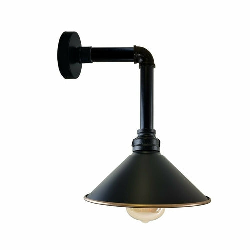 Industrial Vintage Retro Pipe Sconces Wall Light  dome black Shade