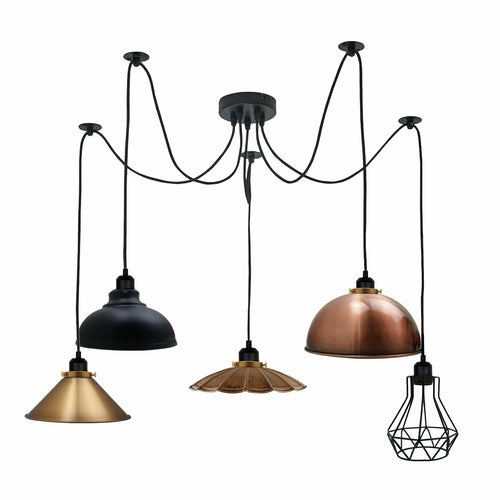 Retro Vintage Chandelier Ceiling Spider Light Industrial Pendant 5 Way