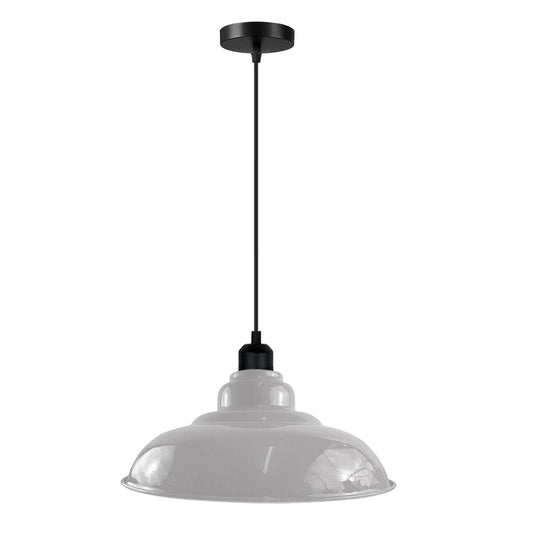 Modern look White Ceiling Light Shade  E27 Black Holder