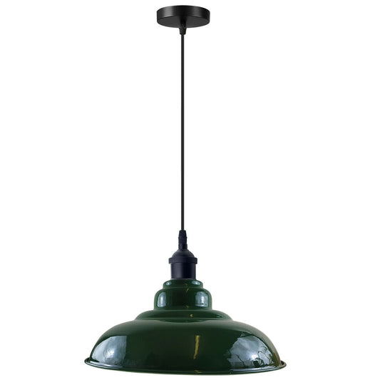 LEDSone industrial Vintage  32cm  Green Pendant Retro Metal Lamp Shade