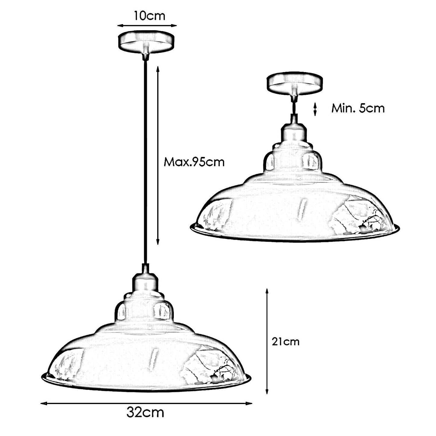 Easy Fit Industrial Pendant lighting