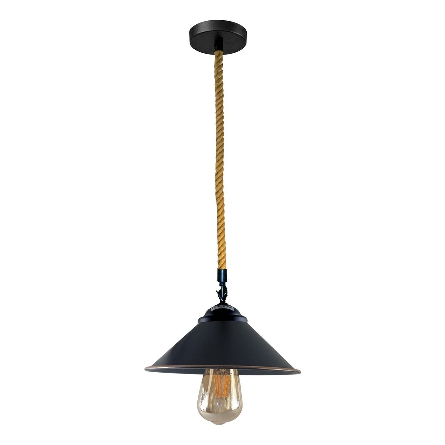 Vintage Retro Industrial Loft Cone Hemp rope Single Pendant Light