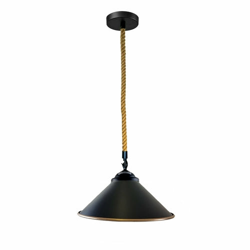 Vintage Retro Industrial Loft Cone Hemp rope Single Pendant Light