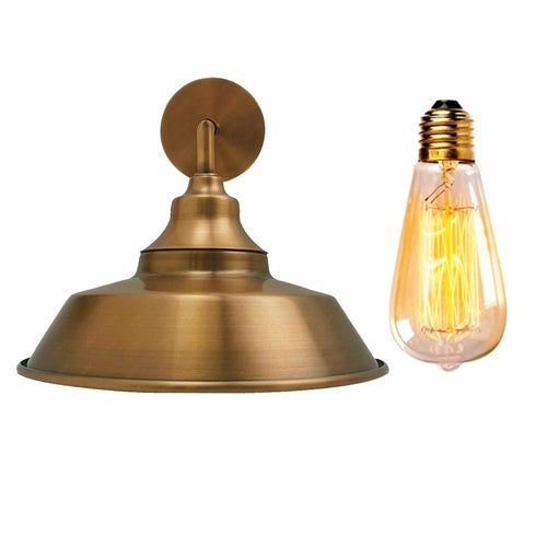 Industrial Vintage Retro Wall Lamp Indoor E27 Edison  Yellow Brass