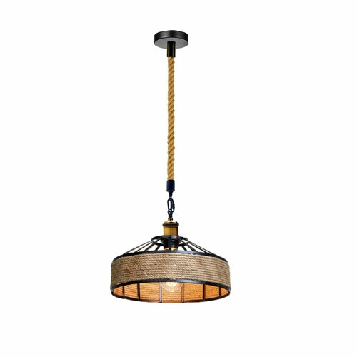 Adjustable Hemp Rope Pendant Light For Living Room, Café