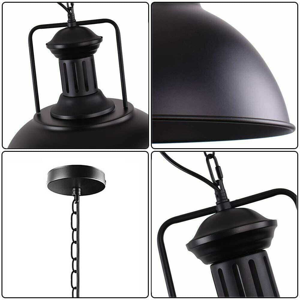 Industrial vintage Metal  Adjustable Hanging ceiling Black Lampshades