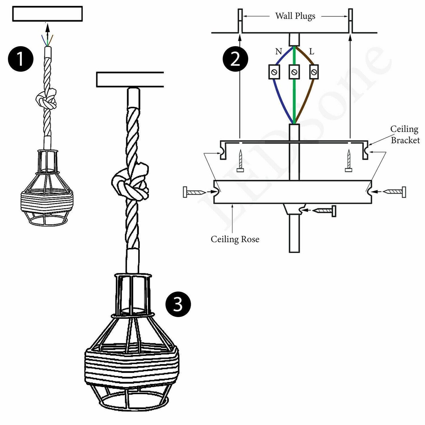 Retro Industrial Vintage Suspended Metal Shade Ceiling Pendant