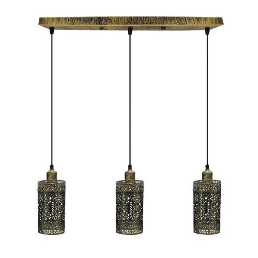 Industrial vintage Retro 3 way Rectangle Drum Cylinder Black cage
